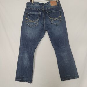 John B Stetson 1014 Rocker Boot Leg Blue Jeans Tag 35x30 Measures 34x29 Distress
